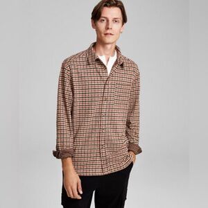 And Now This | Men's Regular-Fit Houndstooth Button-Down Shirt Size M